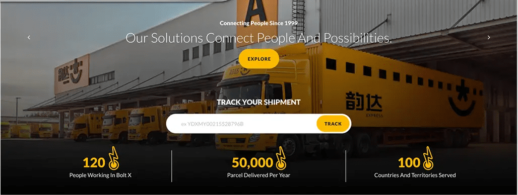 Job tracking screen where a reference number returns the current status