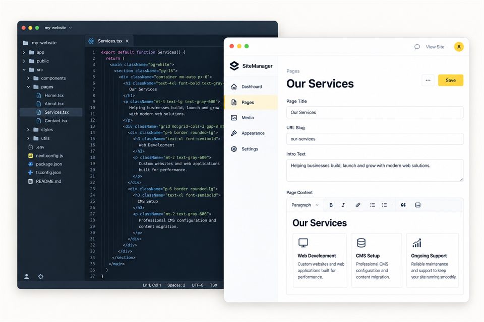 Illustrative Development & CMS Setup workflow